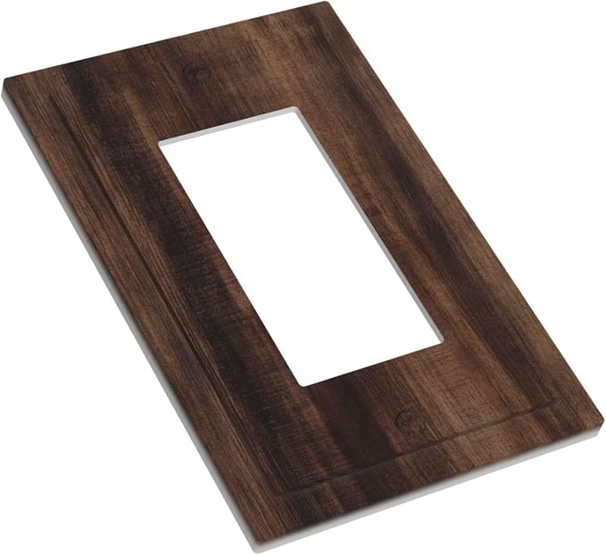 Decorative Outlet Covers Rustic Farmhouse Brown Wood Barn Door 1 Gang Rocker - Image 3