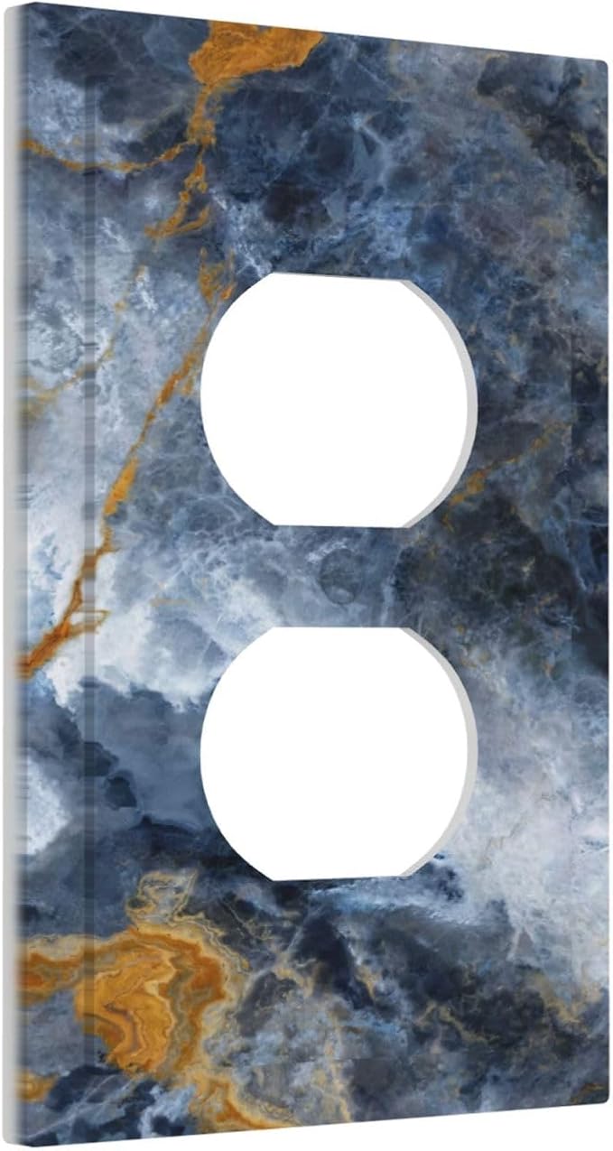 Outlet Covers Gold Dark Blue Gilt Haze Marble Decorative 1 Gang Duplex Light - Image 2