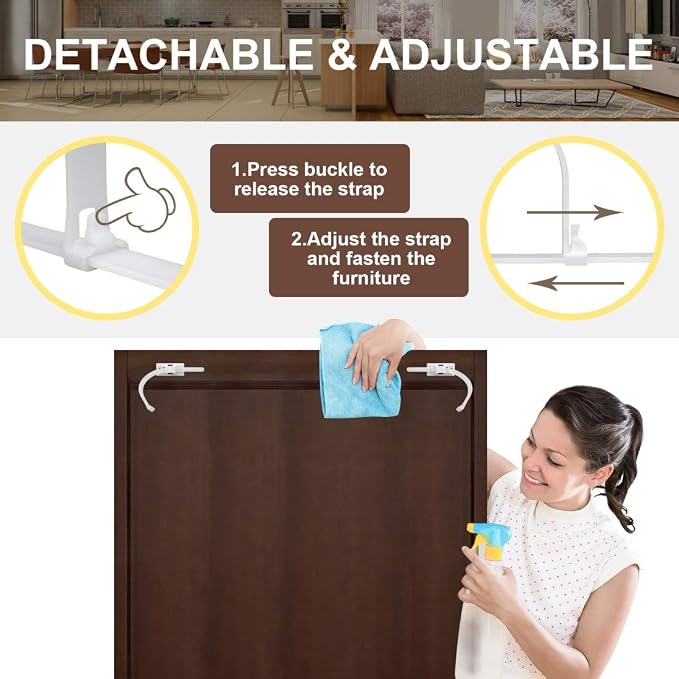 4our Kiddies Furniture Straps Baby Proofing Anti Tip Furniture Anchors Kit - Image 4