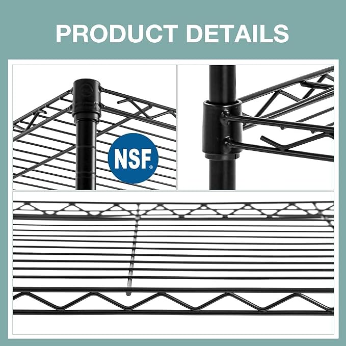 FDW 14Dx24Wx60H Wire Rack 5 Shelf Storage Unit Wire Shelving Unit Metal Shelf - Image 7
