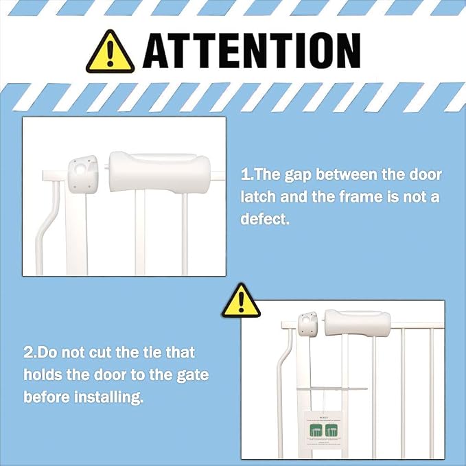 ALLAIBB Extra Wide Pressure Mount Baby Gate Auto Close White Metal Child Dog - Image 7
