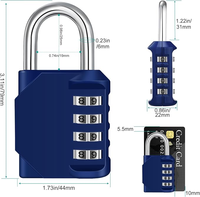 ZHEGE Combination Locker Lock, 4 Digit Outdoor Padlock - Image 4