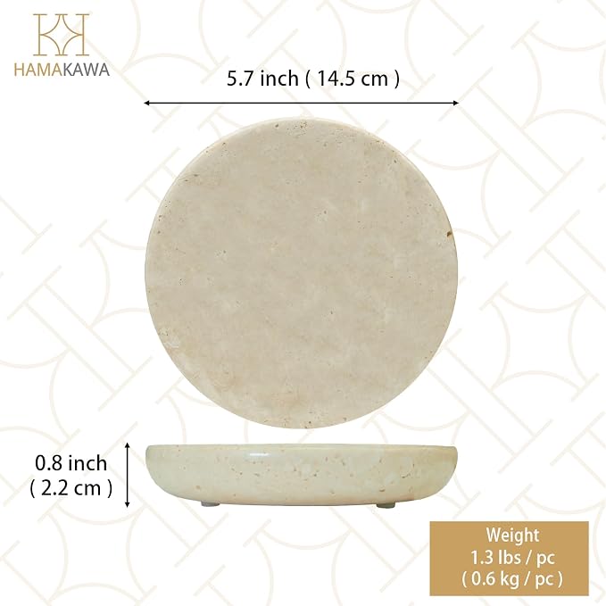 Natural Marble Round Jewelry Tray 5.5 inch, Earrings and Soap, Ideal Gift - Image 3