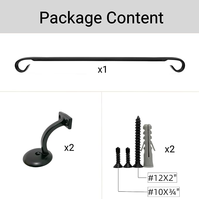 4 Ft Wrought Iron handrail Stair Rail Grab Bar Kit Matte Black Railing - Image 5