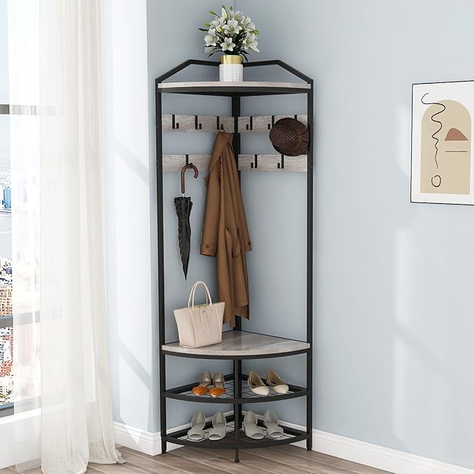 GiftGo Grey Corner Hall Tree by GiftGoDirect