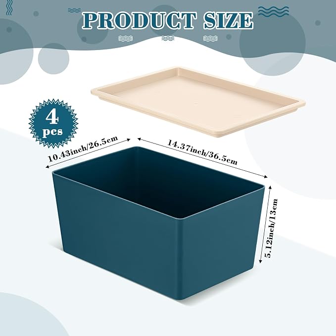 Menkxi 4 Pcs Storage Bins with Lids Plastic Stackable Containers - Image 2