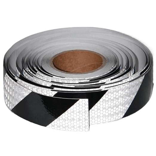 Black White Reflective Tape 2 inch X 166 feet, Outdoor Waterproof Hazard by tuyrchu