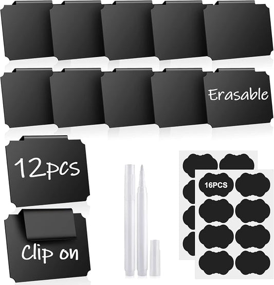 12PCS Basket Labels, Premium Bin Basket Labels Clip On, Pantry Basket Labels by woweasi