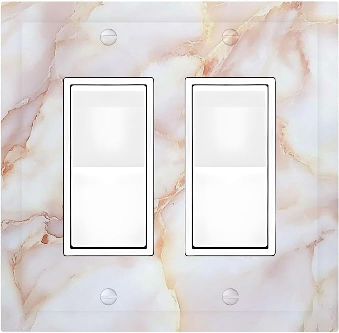 Decorative Outlet Covers Pink Jade Marble Granite 2 Gang Double Gfci Rocker by Unknown