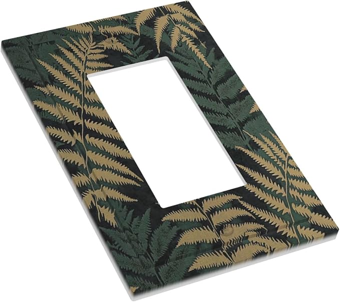 Decorative Outlet Covers Botanical Fern Green Leaf Forest 1 Gang Single Rocker - Image 3