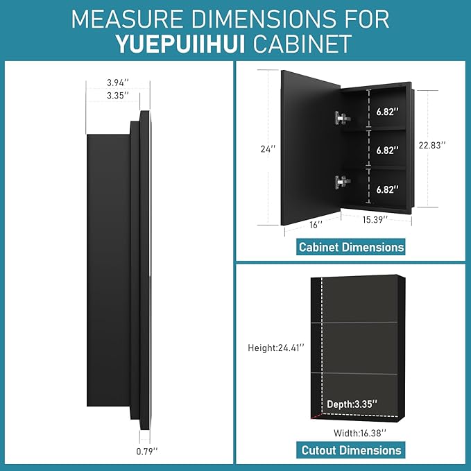 16 x 24 Inch Recessed Medicine Cabinet - Image 2