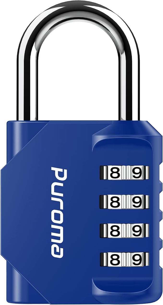 Puroma 1 Pack Combination Lock for Locker 4 Digit Outdoor Waterproof Padlock by Puroma
