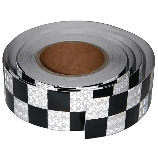 Black White Reflective Tape 2 inch X 66 feet, Outdoor Waterproof Hazard by tuyrchu