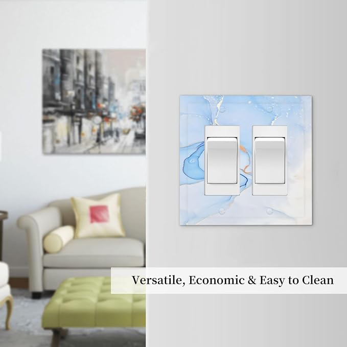 Modern Art Blue Gold Marble Abstract Luxury Print Decorative Outlet Covers 2 - Image 7