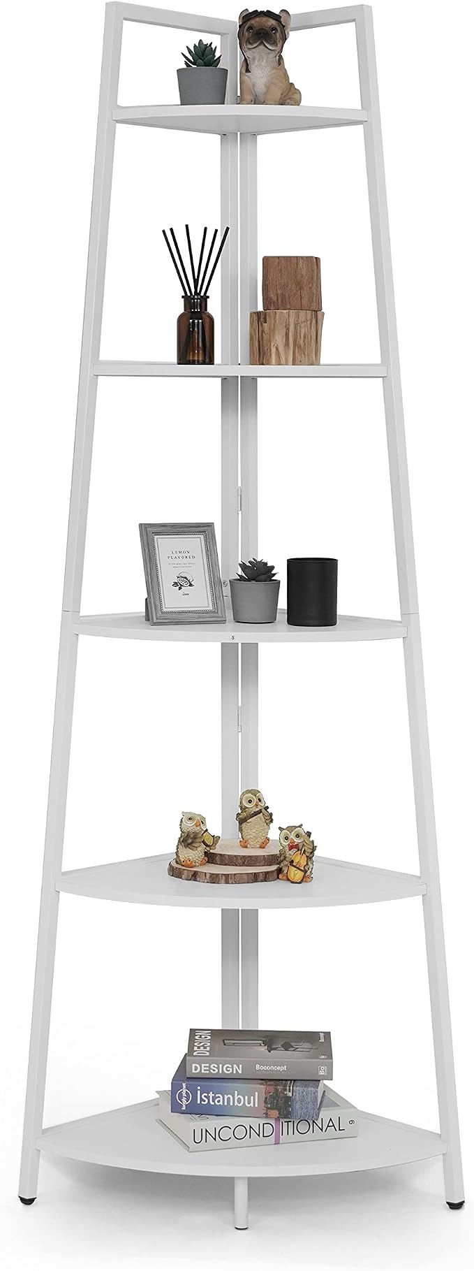 CAPHAUS Tall Corner Shelf Stand, 5-Tier Display Shelves, Ladder Corner Wood - Image 9
