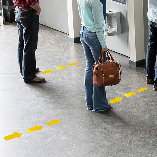 Arrow Floor Sign Tape 2"4" Marking Sticker 200 PCS Decal Tape Yellow - Image 2