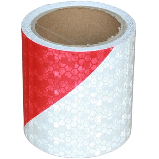 Red and White Reflective Tape Outdoor Waterproof 3 inch X 10 feet, High by tuyrchu