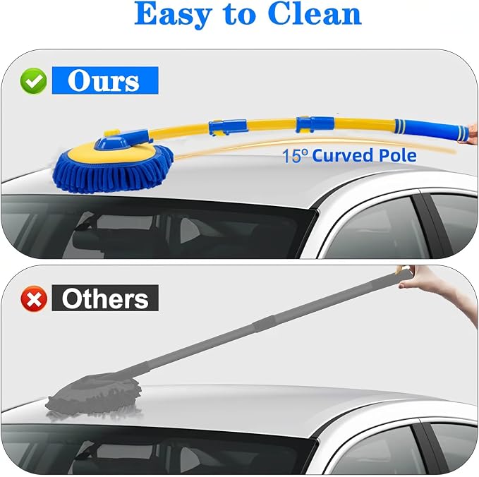 Upgrade Car Wash Brush with Long Handle, Car Wash Brush Car Cleaning Brush Kit - Image 4