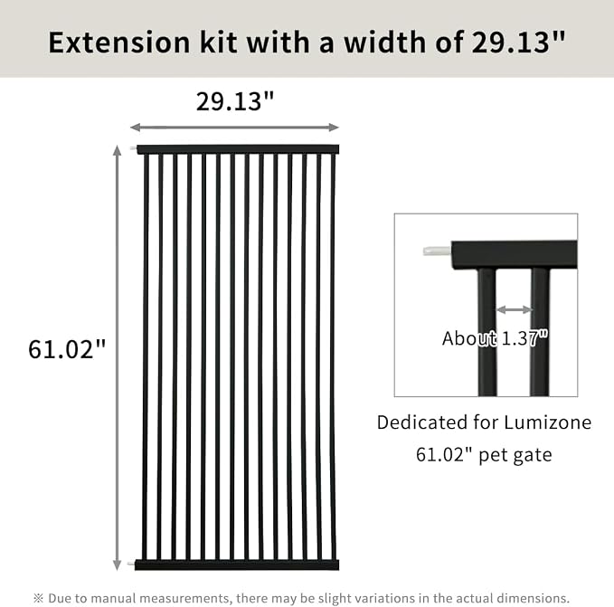 Lumizone Extra Tall Cat Gate Extension Kit 61.02" High Pressure Mounted 2025 - Image 3