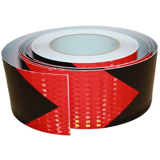 Reflective Tape Red Black 3 inch X 66 feet, Outdoor Waterproof Hazard by tuyrchu