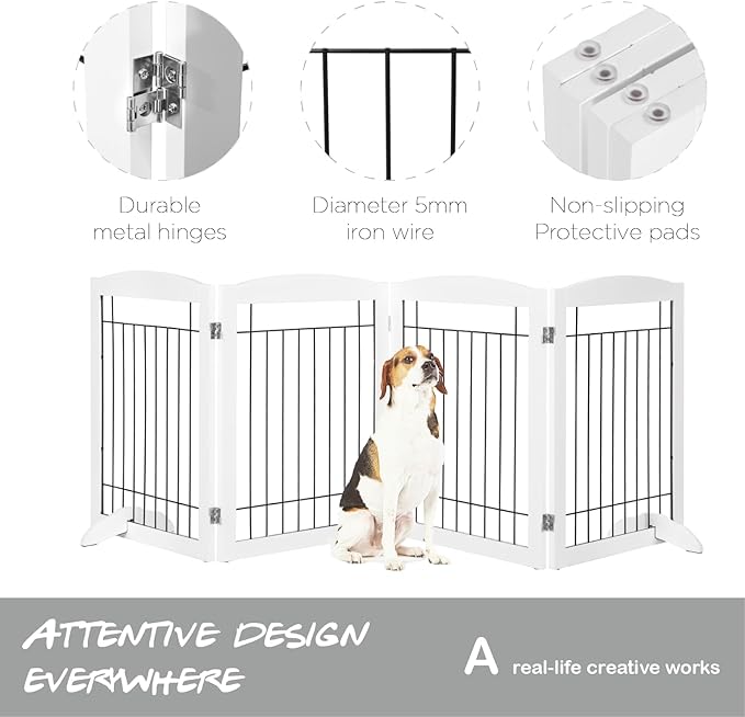PAWLAND Extra Wide Dog gate for The House, Dog Fences Indoor, Freestanding - Image 5