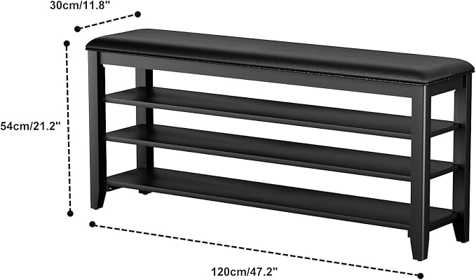 Shoe Bench Storage Rubberwood - Image 2