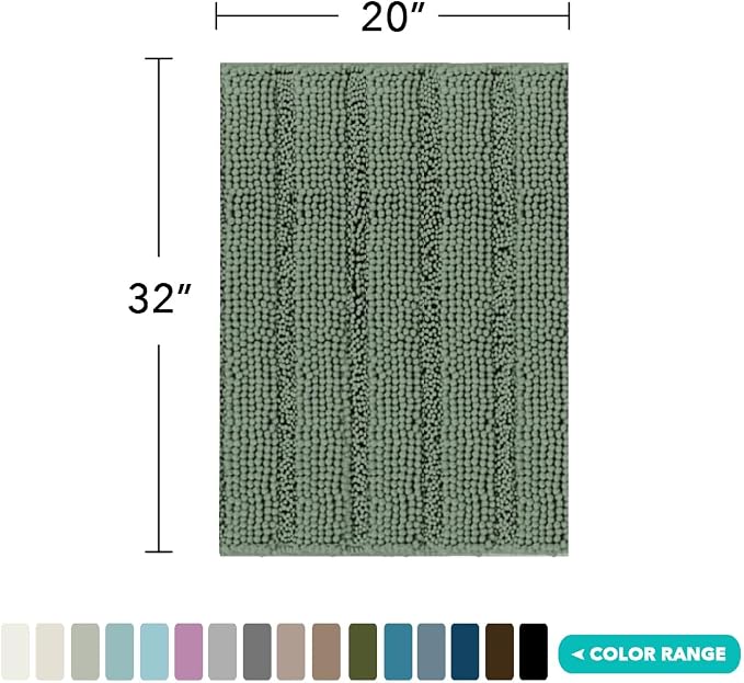 Turquoize Non Slip Shaggy Bathroom Rugs Blue Bath Rugs - Image 2
