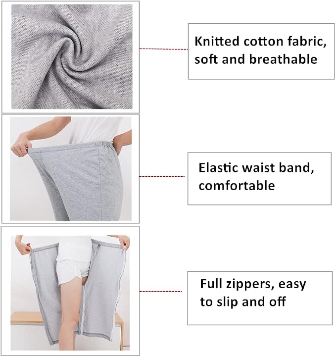 WEEOATAR Bedridden Patient Clothing, Full Open Post Surgery Pants, Patient Care - Image 2