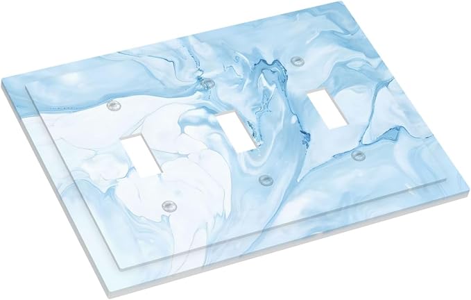 Navy Blue Sea Waves Spilled Ink Marble Simplicity Print Decorative Switch - Image 3