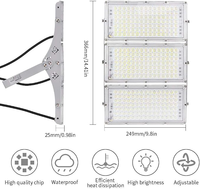 CHARON 300W LED Flood Light, 24000LM Super Bright Outdoor Security Lights - Image 5