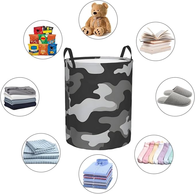 Laundry Basket Simpel Camouflage Collapsible Large Capacity, 63L Dirty Clothes - Image 2