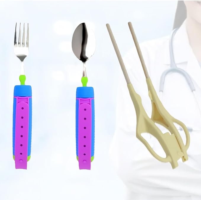 Tremors Elderly Assistance Products, Spoon/Fork/chopstick Three Piece Set by Unknown