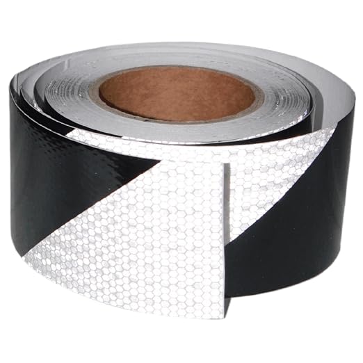 Black White Reflective Tape Outdoor Waterproof 3 inch X 66 feet, High by tuyrchu