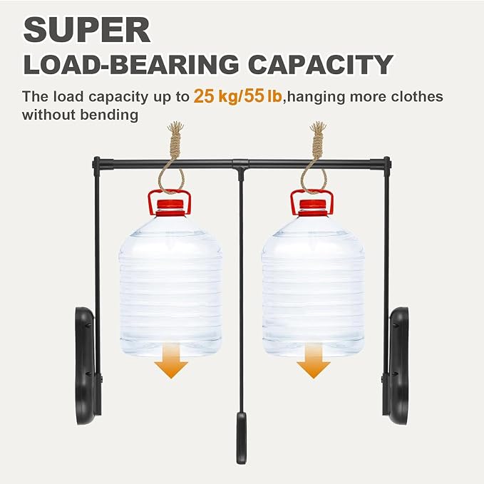 YJINGRUI Pull Down Closet Rod, 120° Pull-down Wardrobe Hanger - Image 6