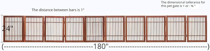 Urnporium Pet Dog Gate Strong and Durable Freestanding Folding Acacia Hardwood - Image 3