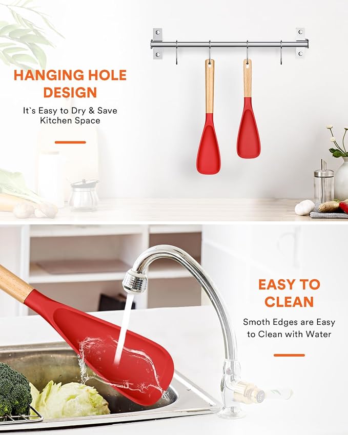 Multifunction Spatula Spoon for Nonstick Cookwares, Sturdy BPA-Free Matte - Image 7