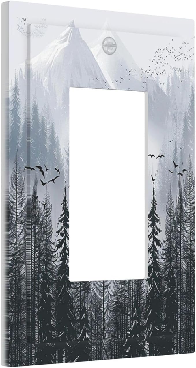 Misty Forest Nature Tree Mountain Birds Decorative Outlet Covers 1 Gang Single - Image 2