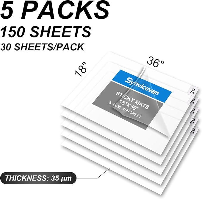 18" x 36" Transparent Sticky Mat Tacky Pads Adhesive Floor Mat (5 Packs - Image 2