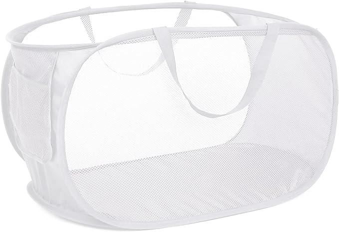 Strong Mesh Pop Up Laundry Basket, Collapsible Laundry Hamper - Field & Grace