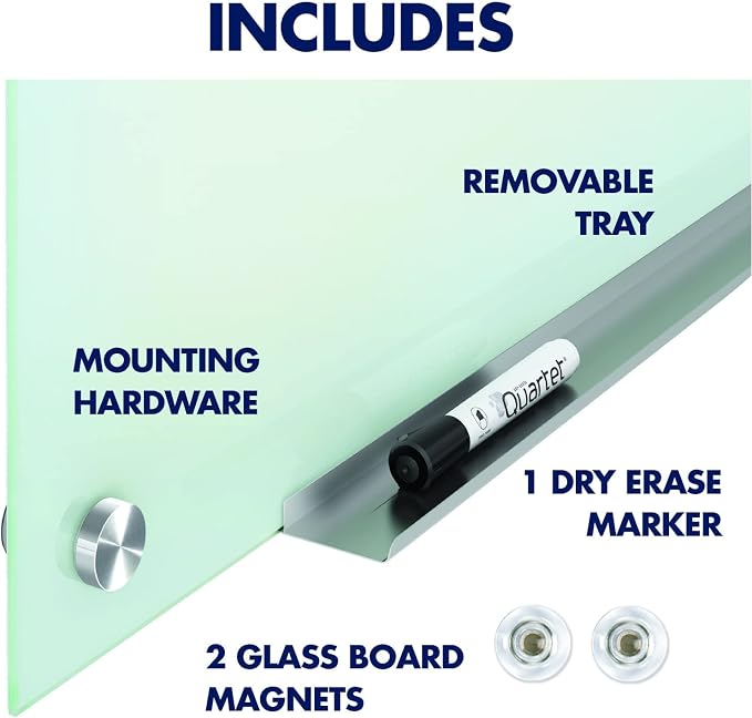 Quartet Magnetic Glass Dry Erase White Board, Infinity Frameless Mounting - Image 7