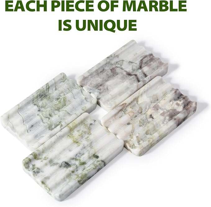 Marble Soap Dish, Large Stone Bar Soap Holder Shower, Easy Cleaning Natural - Image 3