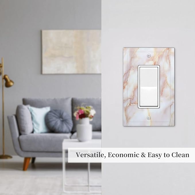 Decorative Outlet Covers Pink Jade Marble Granite 1 Gang Single Rocker Light - Image 6