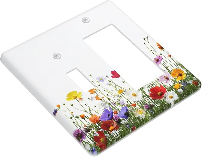 Outlet Covers Colorful Wildflowers Plant Floral Daisy 1 Toggle 1 Rocker - Image 3