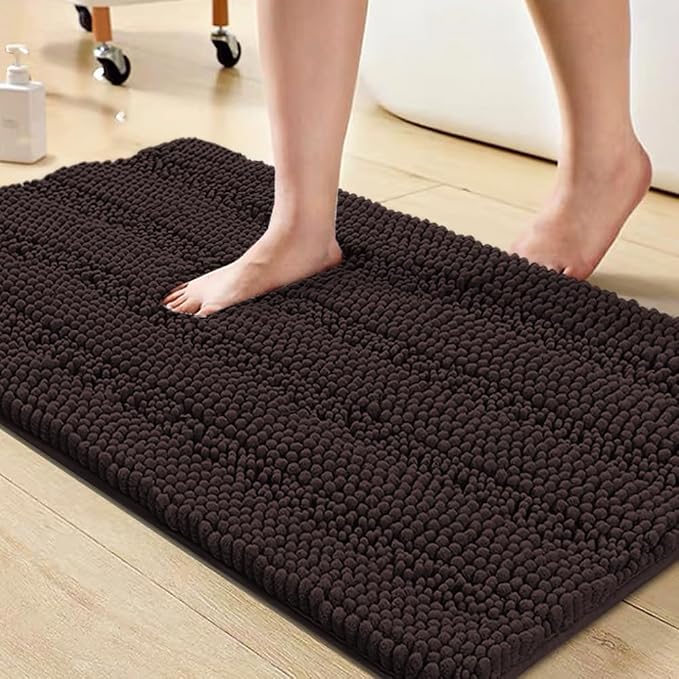 Turquoize Chenille Bath Rugs Non Slip Shaggy Extra Soft and Absorbent Area Rug by Turquoize