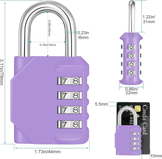 ZHEGE Combination Lock Outdoor 2 Pack, 4 Digit Resettable Weatherproof - Image 4