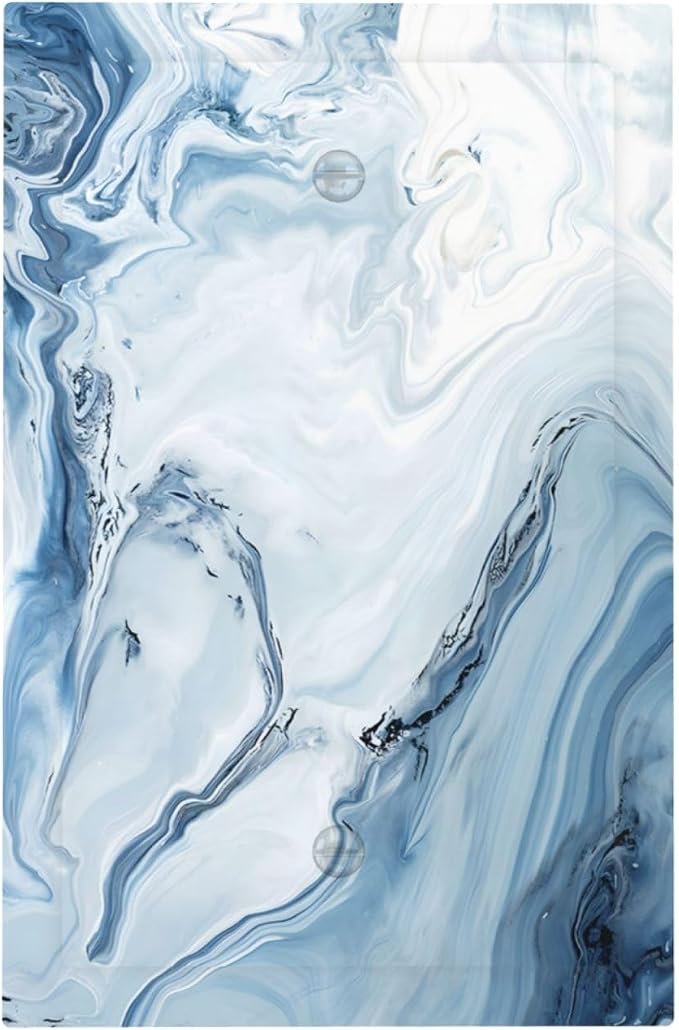 Light Blue Marble Texture Abstract Print Light Switch Cover Plate 1 Gang No by Unknown