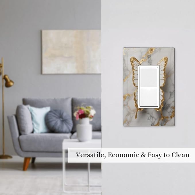 Gold Marble Shine Butterfly Abstract Modern Print Decorative Outlet Covers 1 - Image 7