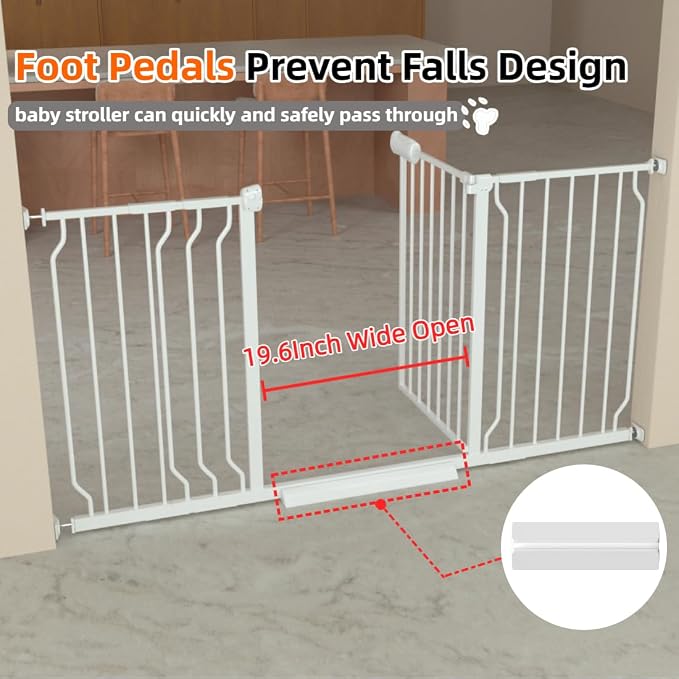 TSAYAWA 57.5"-62" Extra Wide Auto Closing Baby Safety Gate - Image 7