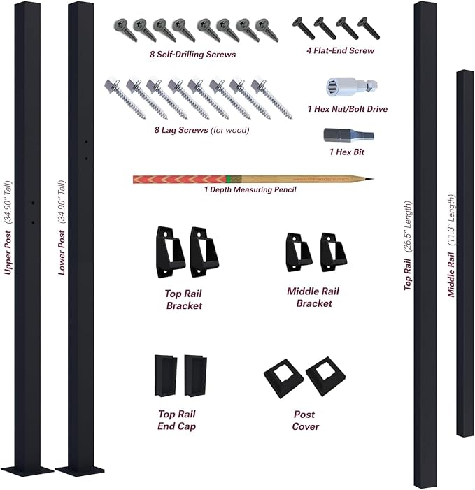 CR Fence & Rail Handrails for Outdoor Steps & Indoor Stair Railing Kit - Image 7