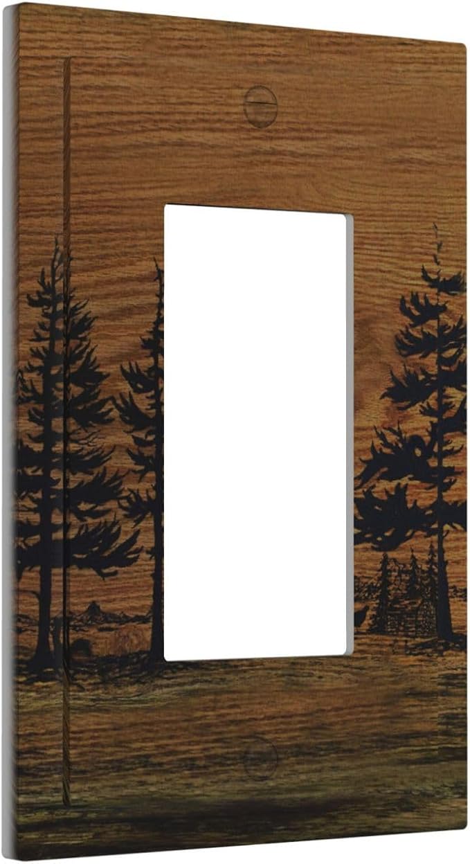 Decorative Outlet Covers Rustic Farmhouse Brown Board Pine Tree Wood Grain 1 - Image 2